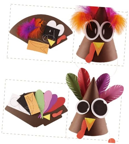 Toyvian Kids turkey hat Fashionable turkey hat Elastic turkey hat Handmade turkey hat Hut für Kinder trendige Accessoires Truthahnmütze für Kinder Truthahnhut Thanksgiving-Hut