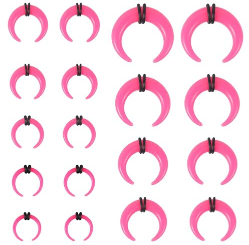 ZS 9 Paar Pincher Tapers Septumringe, Acryl Buffalo Stretcher Expander Piercing Kit zum Dehnen von durchbohrten Nasen Ohr Messgeräten 9 Größe 14G-00G