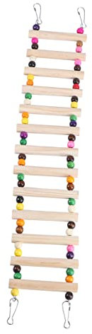 FOMIYES Dwarf Hamster Toys Wooden Hamster Ladder Pet Climbing Ladder Birds Parrots Parakeets Safe Fun Playtime Accessory