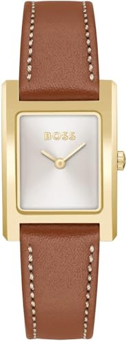 BOSS Zwei-Zeiger-Quarzwerk-Uhr für Damen Kollektion Lucy mit Braunes Lederarmband - 1502741