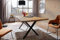 Main Möbel Esstisch Tisch Massivholz 180x90 Eiche Wildeiche massiv geölt Gestell X Metall schwarz