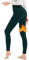 LYRIKER Thermo Leggings Damen Baumwolle, Gefütterte Fleece Leggings Warme Winter Leggins Blackish Grün