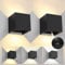 2 Pezzi Applique da Parete Esterno/Interno Regolabile 3 Colori LED Cubo IP65 Impermeabile Applique da Esterno 6W Lampada da Esterno Parete Quadrata Angolo del Fascio Regolabile Moderne Nero