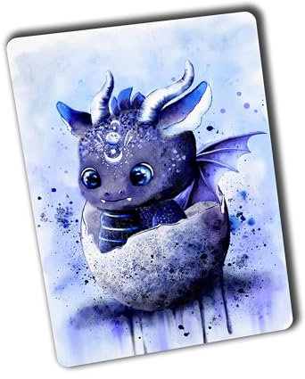TinyTami Süsser Drache im Drachenei Postkarte, Monddrache, zur Geburt Glückwunschkarte, A6