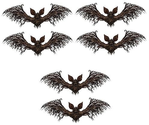 Uonlytech 6stücke Halloween Wasserdichte Fledermaus-muster Wandaufkleber Dekorative Wandtattoos Für Halloween Deko Zuhause