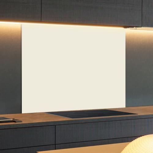 Spritzschutz Küchenrückwand Glas 90 x 40 cm Creme, Küchenwand Wandschutz, Herd Spritzschutz, Rückwand Küche Glas, Pfannenspritzschutz - RUECKWAND24