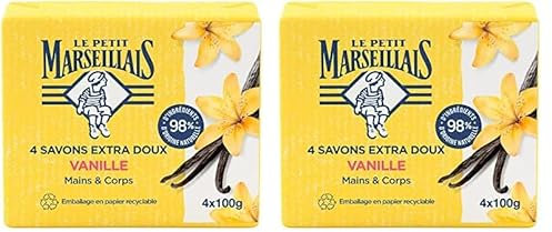 Le Petit Marseillais Savon Kraft Vanille 4x100g (Lot de 2)