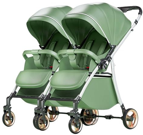 XLGNXXL Doppelkinderwagen für Babys, kann getrennt werden, mit einer Berührung zusammenklappbar, kann sitzen, liegen und zusammenfalten, geeignet für Babys und Kinder von 0 bis 4 Jahren, A, 67 x 83 x