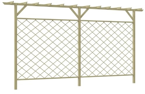 Juroupi Garten-Gitterzaun mit Pergola-Oberteil Holz Sichtschutz Garten Zaunelemente Holz Zaun