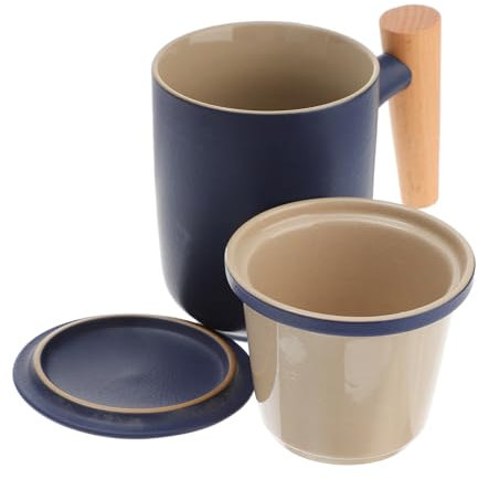 OFFSCH Keramiktasse Mit Holzgriff Teewasserflasche Langlebig Und Praktisch Für Langzeitgebrauch Zur Aufbewahrung Von Saft Milch Tee Und Mehr