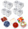 20 Sets Reusable Snack Pack Containers, Double Compartment Snack Containers with Lids, Thickened and Portable Sauce Condiment and Dip Containers for Picnic/Work Lunch