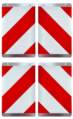 MelTruck 2x Set Ladebordwand Warnflaggen mit Alu-Halter Warnmarkierung Ladebühne Hebebühne LKW