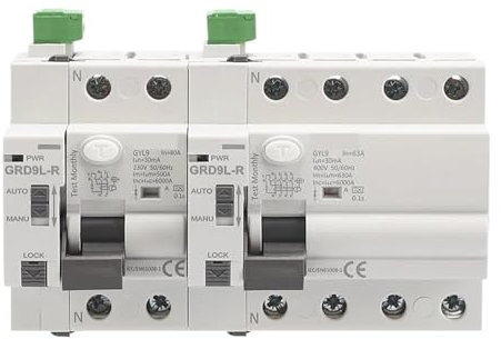 KVEIYIIC 1 disjoncteur GRD9L-R 40A 63A 30mA 100mA 300mA(2P-40A-300mA)