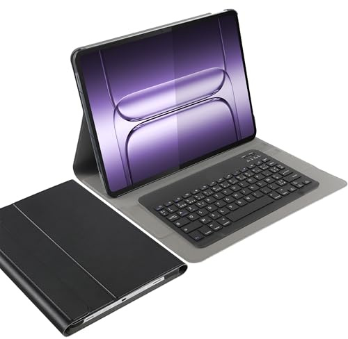 Cazy Tablet-Hülle mit Tastatur geeignet für OnePlus Pad 3 - AZERTY Bluetooth Tastatur-Hülle - Schwarz