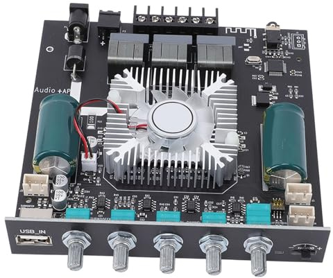 Walfront 160 W + 160 W + 220 W 2.1-Kanal-Verstärkerplatine BT 5.0 Wireless-Modul für Heimwerker-Heimkino Subwoofer Power Höhen- und Basssteuerung 15 M Übertragungsreichweite