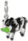 SilberDream Charm 925er Silber Emaille Armband Anhänger schwarz Kuh FC640 Silber Charmsschmuckanhänger