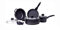 Risolì 03SET9PZ0HS0 - Set Family Linea Granito Antiaderente Hard Stone, Nero/Transparente, Confezione da 9 pezzi