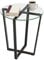 Mango Steam Table Basse D'appoint Rond en Verre, Dessus Clair et Base Noire