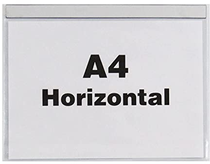 Beaverswood Strength Clear Magnetic Document Pocket ID, Magnetic Document Holder, Magnetic Display Board - 310mm x 215mm, A4 Horizontal, Pack of 10
