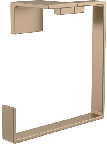 Delta Hand Towel Holder | Square Champagne Bronze Ring for Hanging Towels in Kitchen, Bathroom | Vero Accessories