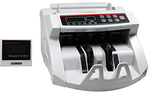 Contador de billetes profesional con detector de billetes falsos y doble pantalla LED
