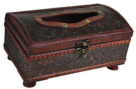 Fenteer Vintage Kosmetiktücherbox Kosmetikbox Taschentuchbox Kosmetiktuchspender für Feuchttücher Kosmetiktücher Tücher, A