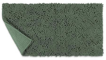 HomeLife - Luxuriöser Badteppich aus Chenille [50 x 80] Extra weich, saugfähig, langflorig, moderner Duschvorleger mit gummierter Unterseite, maschinenwaschbar [grün]