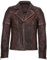 Infinity Leather Croce Marrone Zip Annata Pelle Chiodo Uomo XS