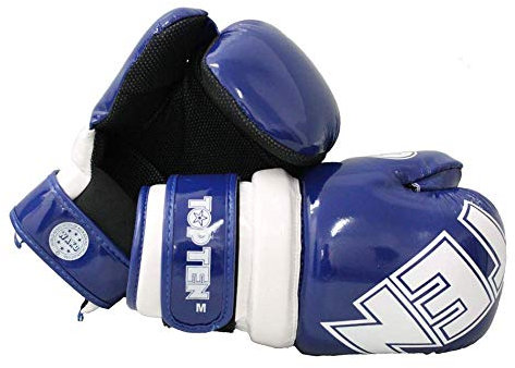 TopTen Wako Wettkampf Zugelassen Blau Glänzend Point Sparring Groß