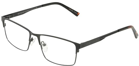 Perry Ellis Eyeglasses for Men [Rectangular/Black] Men's Reading Glasses for Computer, Daily Use | Stylish Men's Spectacles Frame w/Reading Lenses & Case | Anti-Glare & Blue Light Filter