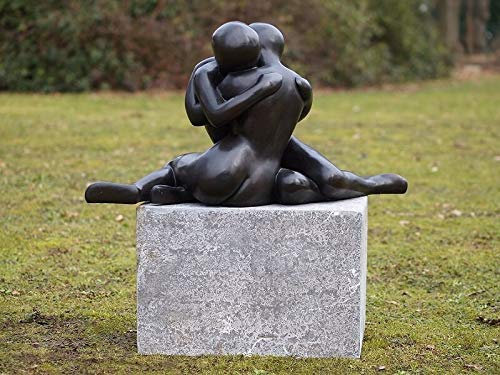 IDYL Bronze-Skulptur Moderens Liebespaar|cm | Bronze-Figur handgefertigt | Gartenskulptur - Wohnbereich-Dekoration | Hochwertiges Kunsthandwerk | Wetterfest