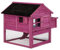 Suinga Poulailler en Bois Rose à 2 Niveaux pour Poules 111x100x100 cm avec Nid Élevé et Parc Inférieur, Design Décoratif et Fonctionnel pour Jardin et Cour