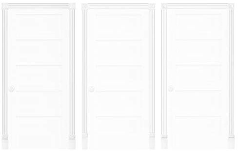 Türumrandung DK03 - Rahmen aus PU Kunststoff weiß, Sets-/ & Komponentenauswahl - Grand Decor (Komplettset DK032)