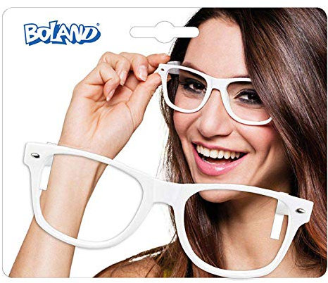 Boland - Partybrille Nerd, für Erwachsene, Spaßbrille ohne Gläser, Brille aus Kunststoff, 80er Jahre, Mottoparty, Fasching, Fastnacht, Karneval, Halloween
