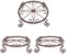TENRIOS Metal Plant Stands for Flower Pot Heavy Duty Potted Holder Indoor Outdoor Rustproof Iron Garden Container Round Supports Rack for Planter 3 Pack (Bronze)