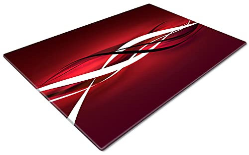 Glass Chopping Board 50 x 40 | Kitchen Worktop Protector | Multifunctional Cutting Board | Work Top Savers | Kitchen Accessories | Extra Large | Red Black White