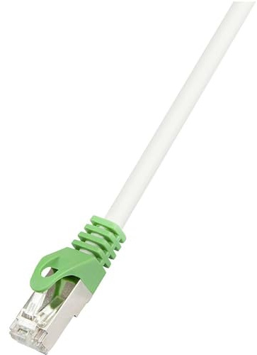 LogiLink RJ45 (gekreuzt) Netzwerk Anschlusskabel CAT 6 S/FTP 0.50m Grau Flammwidrig, Geflechtschirm,, 5 Stück