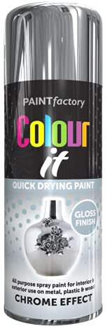 Classic Signature - 2 x All Purpose Chrome Effect Aerosol Spray Paint 400ml Quick Drying Spray,Fast Dry and Excellent Coverage for Metal, Wood, Plastic and More