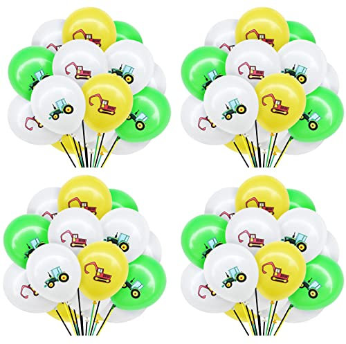 Vastsea 40 Stück Latex Luftballons, Dauerhaft Traktor Folienballons, Folienballon Traktor Zug Party Deko, Geburtstag Party Dekorationen(Dreifarbig)