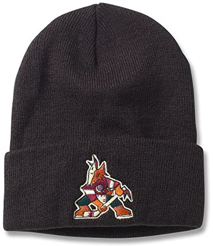 AMERICAN NEEDLE National Hockey League NHL Team Unisex Beanie Mütze Cuffed Knit Collection Headwear, Phoenix Coyotes-Schwarz, Einheitsgr��e