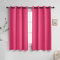 YGO Pinke Vorhänge, 114 cm Länge, für Kinderzimmer, wärmeisoliert, Hot Pink, Verdunkelungsvorhänge für Schlafzimmer, kleines kurzes Fenster, Vorhangösen, 132 x 114 cm lang