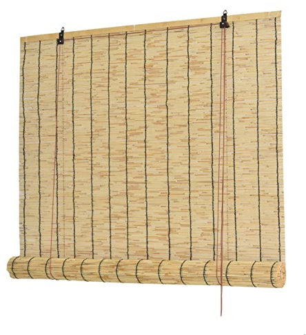 SANJIANG Natte De Jardin en Roseau Naturel Rideau De Paille Pare-Soleil De Balcon avec Levage,pour Extérieur/Intérieur,100 * 200cm(39.3 * 78.7in)