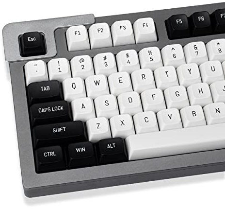 Schwarz-weiße Tastenkappen Doubleshot MSA Profile 150 Keys Custom Keycaps für Cherry MX Gateron Kailh Box Switches Mechanical Gaming Keyboard