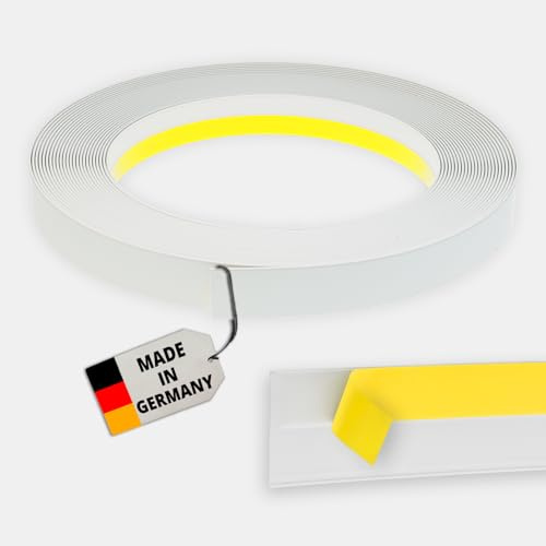 NOBILY Fensterleiste 30mm ohne Lippe / 5 Meter/PVC - selbstklebend Flachleisten Kunststoffleisten Profileleisten Abschlussleisten Zierleisten zur Fenster Montage
