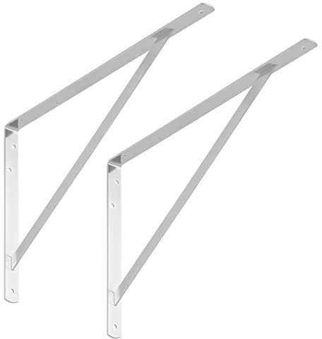 SOTECH 2er Set Regalkonsolen (500 x 325 x 30 mm, verzinkt, pulverbeschichtet), Regalträger mit Querstrebe zur Stabilisierung