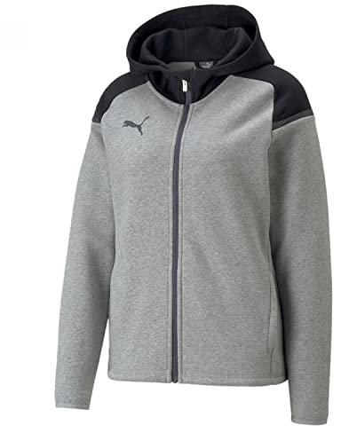 PUMA Damen Teamcup Casuals Kapuzenjacke, Mittelgraues Heather, L