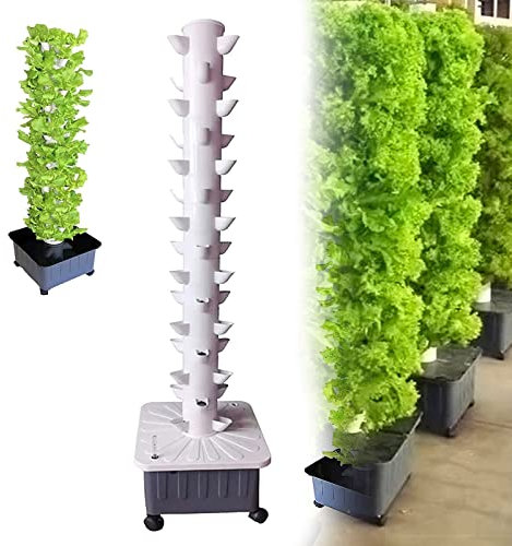 Hydroponic Tower Seroponic System 45 Löcher15 Etagen Hydroponic Grow Kit Erdloses Anbausystem Aeroponik-Turm mit aeroponic tower Saatbett und Netztöpfen Planting Equipment