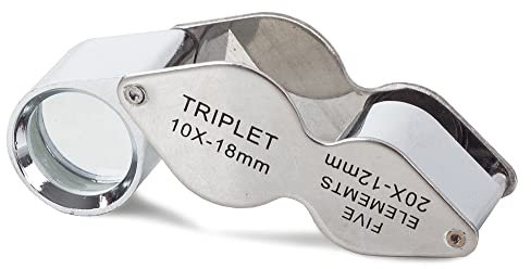 Lente di ingrandimento orologiaio tascabile per gioielli gioellieri oro diamnati piccolissimi con 2 ingrandimenti richiudibile con custodia rigida