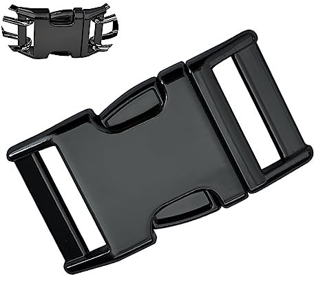 MAORISLX Hundehalsband-Schnalle, Verschluss aus Edelstahl für kleine, mittelgroße und große Hunde, Stahl, verchromt (schwarz, M: 3,0 mm)