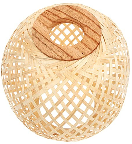 DOITOOL Abat-Jour En Bambou - Petite Lampe Cache Applique Murale Chalet En Rotin - Lustre Suspendu Panier En Osier - Manuel Lampe Murale